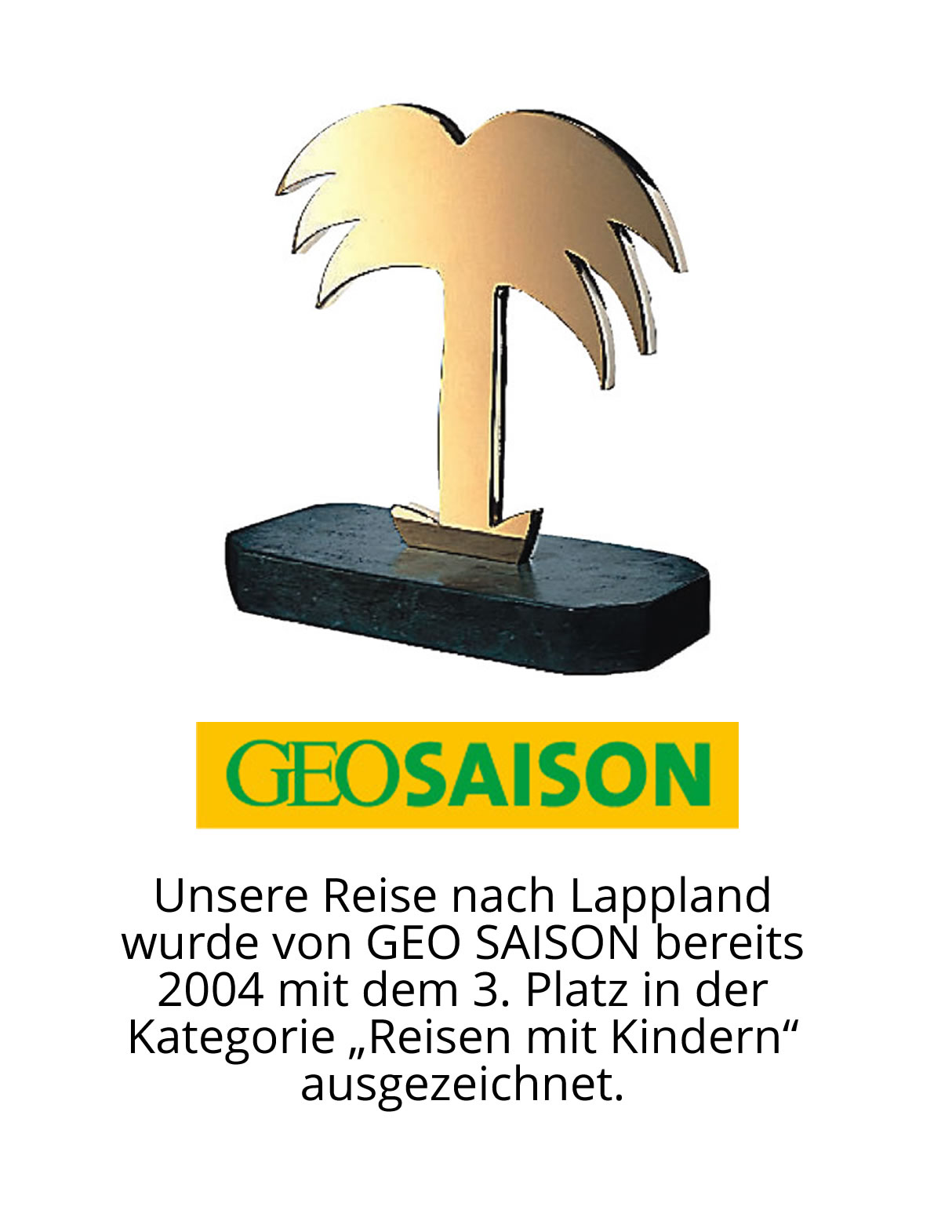 GEO SAISON-Auszeichnung f�r ReNatour