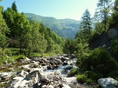 Einer der vielen Gebirgsb�che im Italien-Wanderurlaub