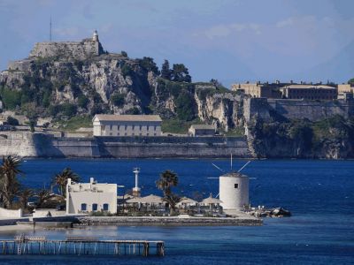 Kapelle Windm�hle Kerkyra Meer