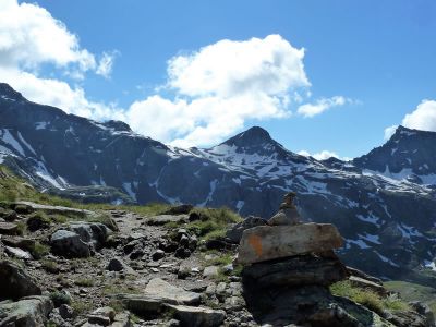 Weggabelung zur Oreste H�tte im Monte Rosa Massiv